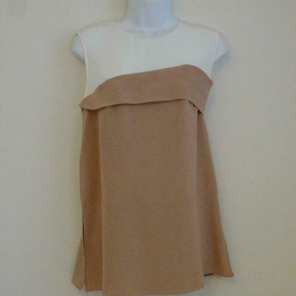 New MARNI Blush Ivory Silk Round Neck Sleeveless Blouse Shirt Top 44/10